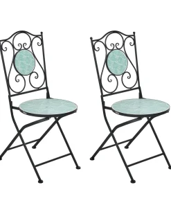 Set di 2 sedie da giardino ANAPO Pieghevole Metallo Nero