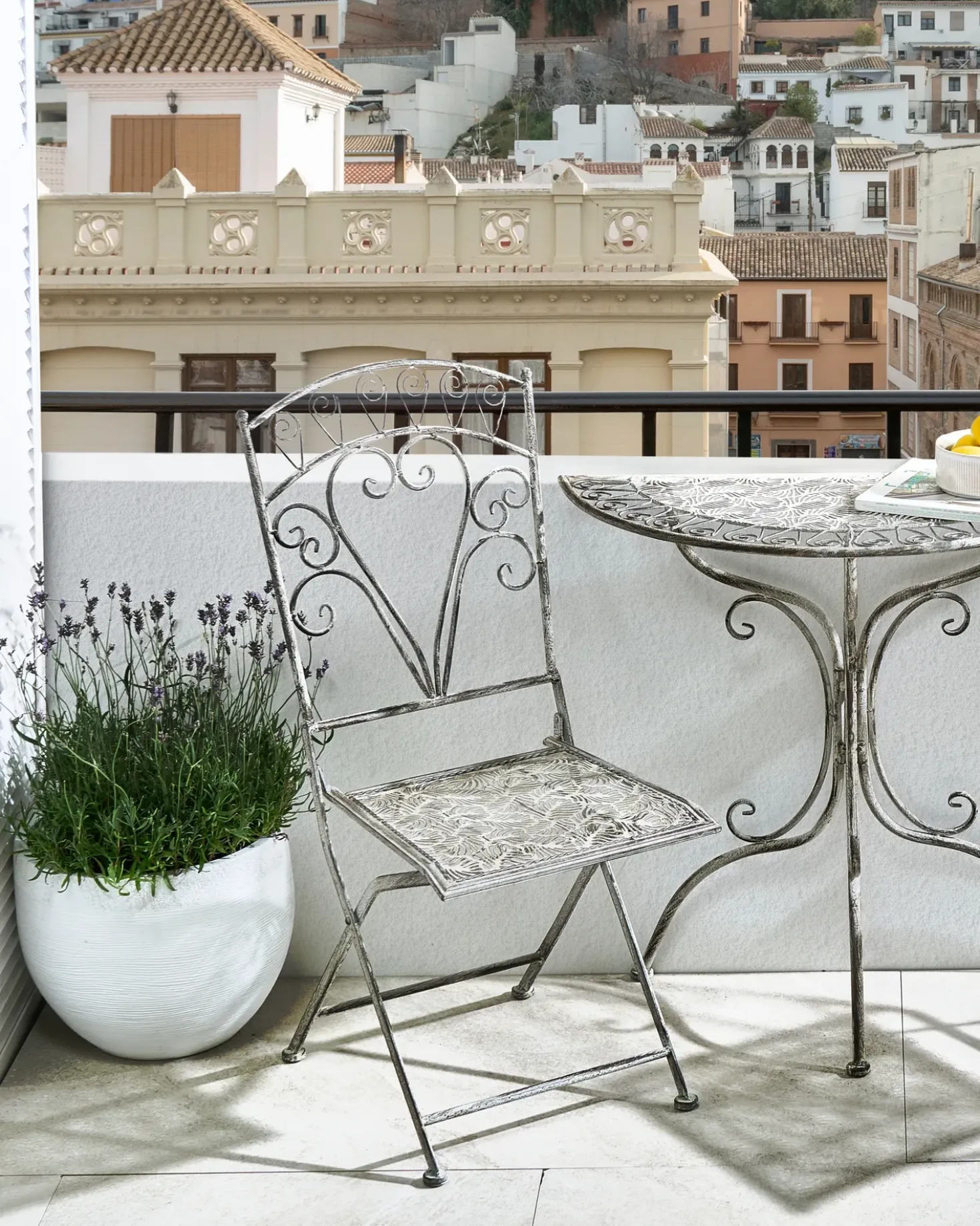 Set di 2 sedie da giardino NURRA Pieghevole Metallo Grigio