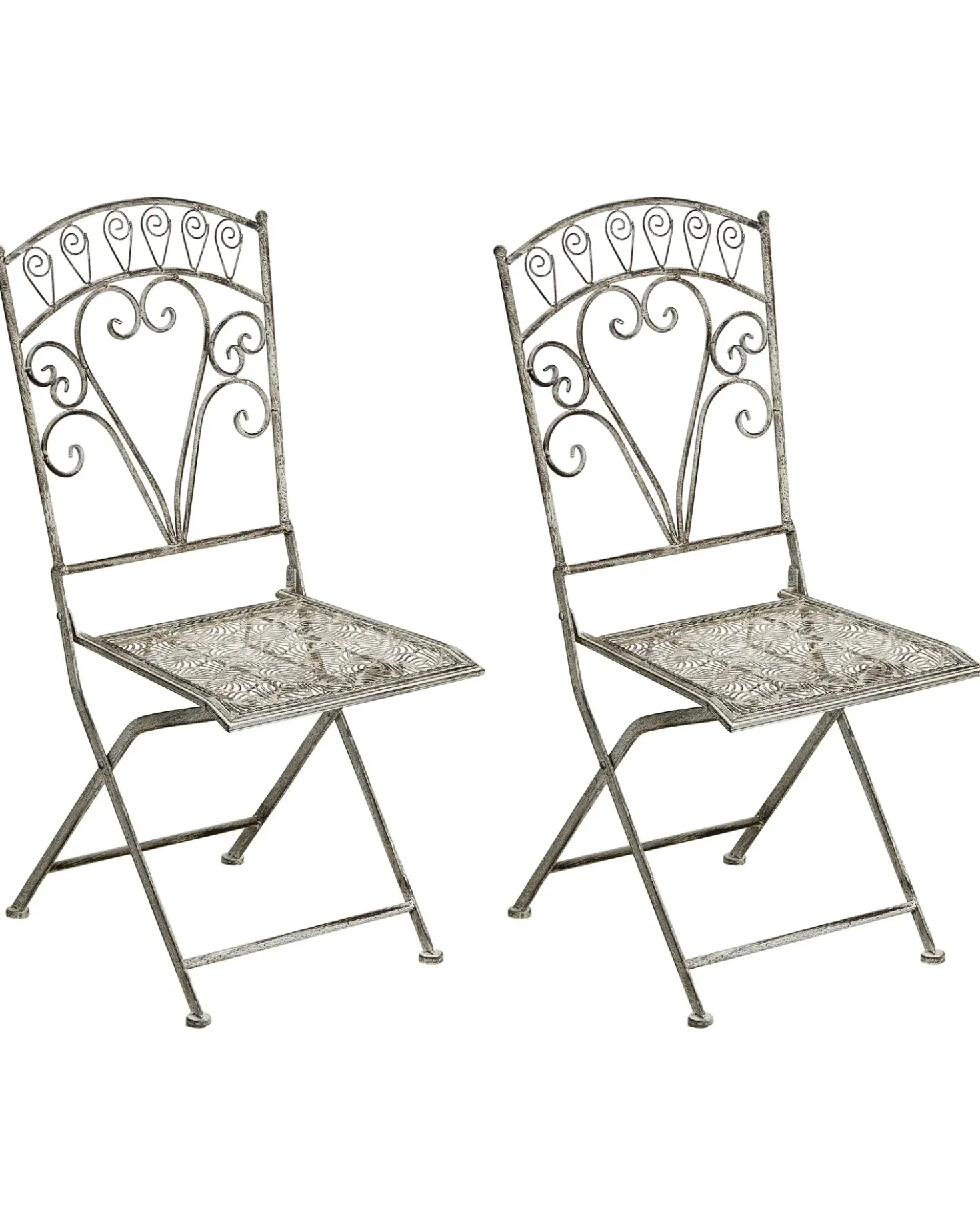 Set di 2 sedie da giardino NURRA Pieghevole Metallo Grigio