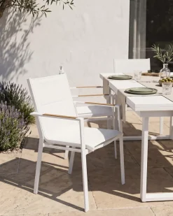 Set di 4 sedie da giardino BUSSETO Metallo Bianco