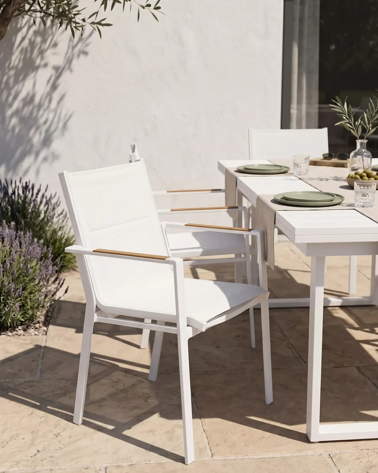 Set di 4 sedie da giardino BUSSETO Metallo Bianco