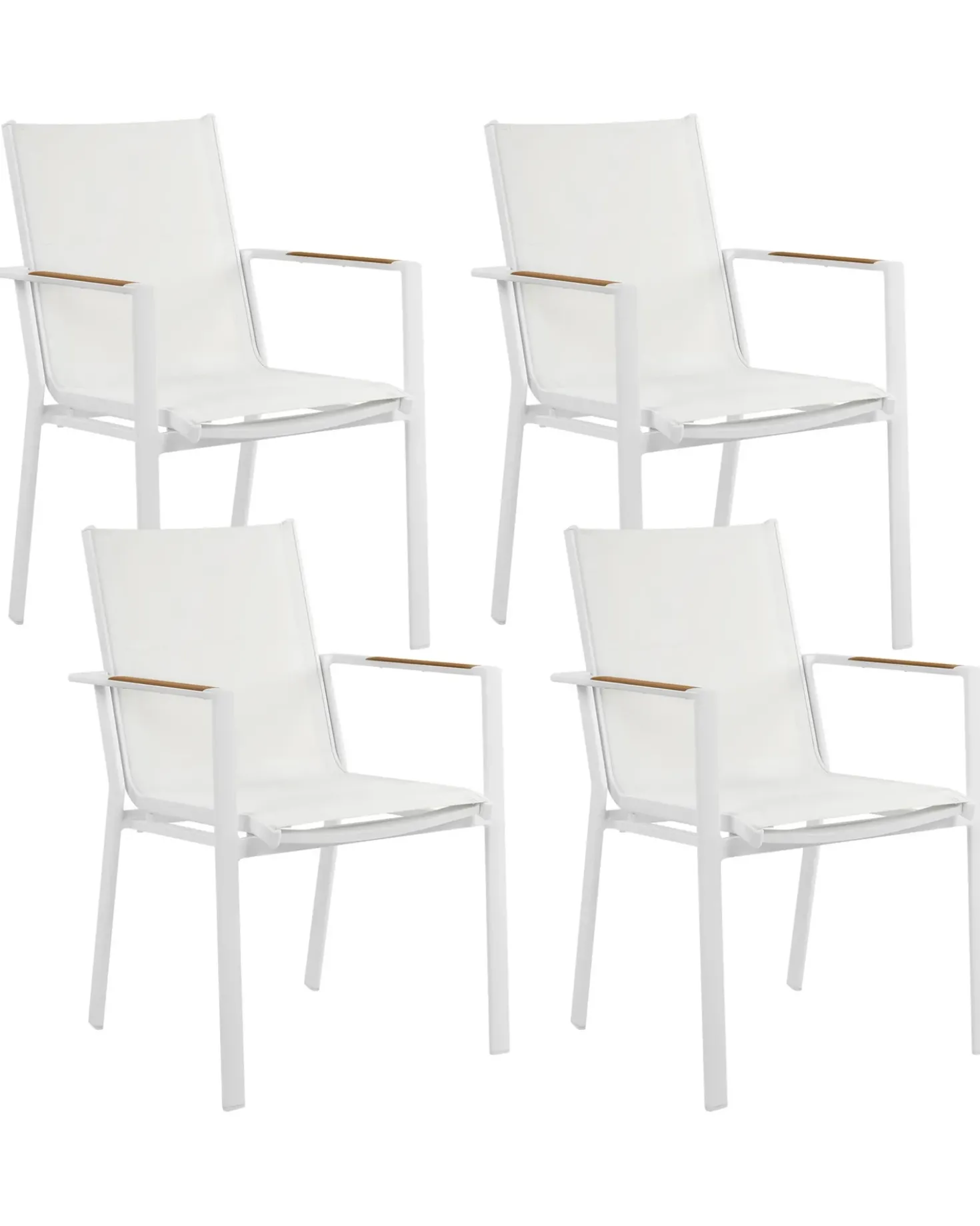 Set di 4 sedie da giardino BUSSETO Metallo Bianco