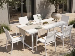 Set di 4 sedie da giardino BUSSETO Metallo Bianco