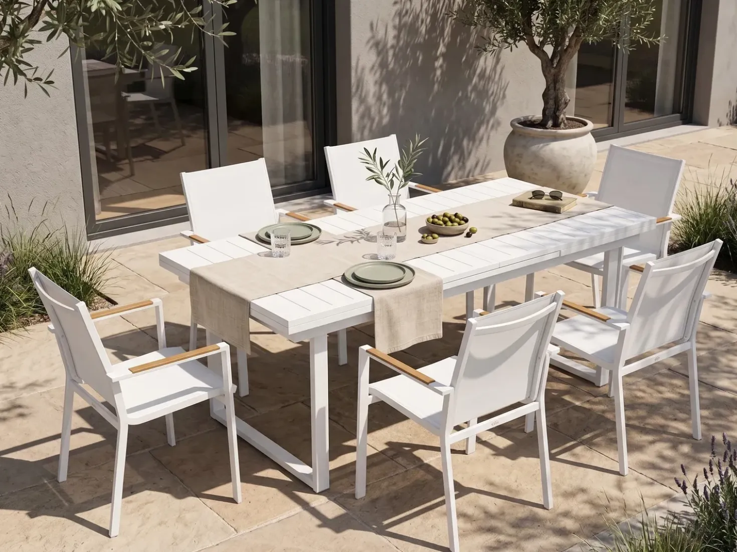 Set di 4 sedie da giardino BUSSETO Metallo Bianco