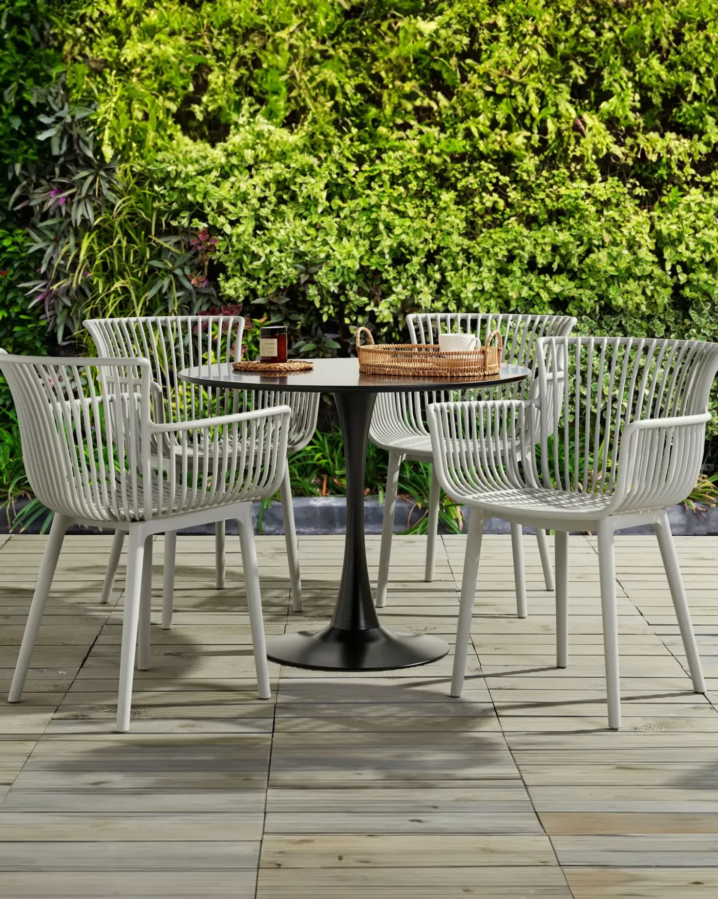 Set di 4 sedie da giardino PESARO Grigio chiaro