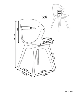 Set di 4 sedie da giardino LACHANIA Tortora