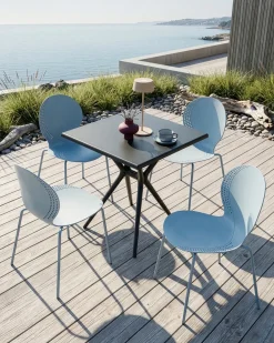 Set di 4 sedie da giardino MILOS Impilabile Azzurro