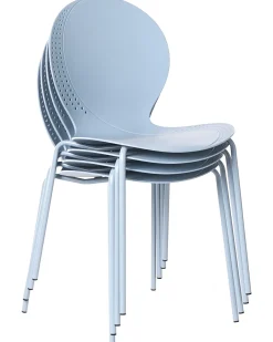 Set di 4 sedie da giardino MILOS Impilabile Azzurro