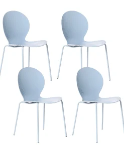 Set di 4 sedie da giardino MILOS Impilabile Azzurro