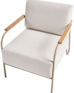 Set di 2 sedie da giardino NIMIS con ottomana Beige chiaro