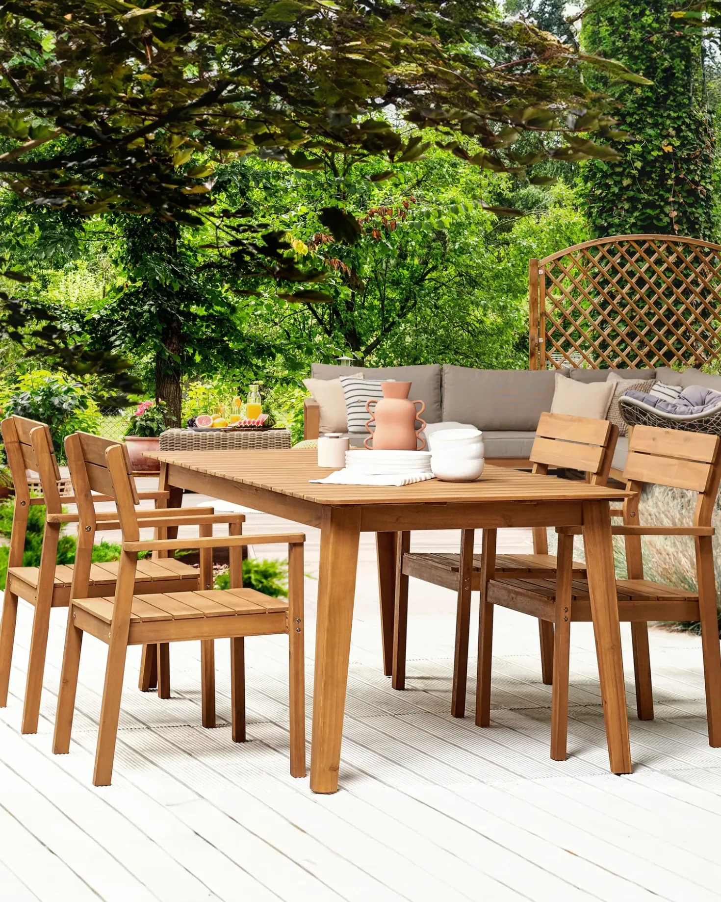 Set di 4 sedie da giardino FORNELLI Legno d'acacia Marrone