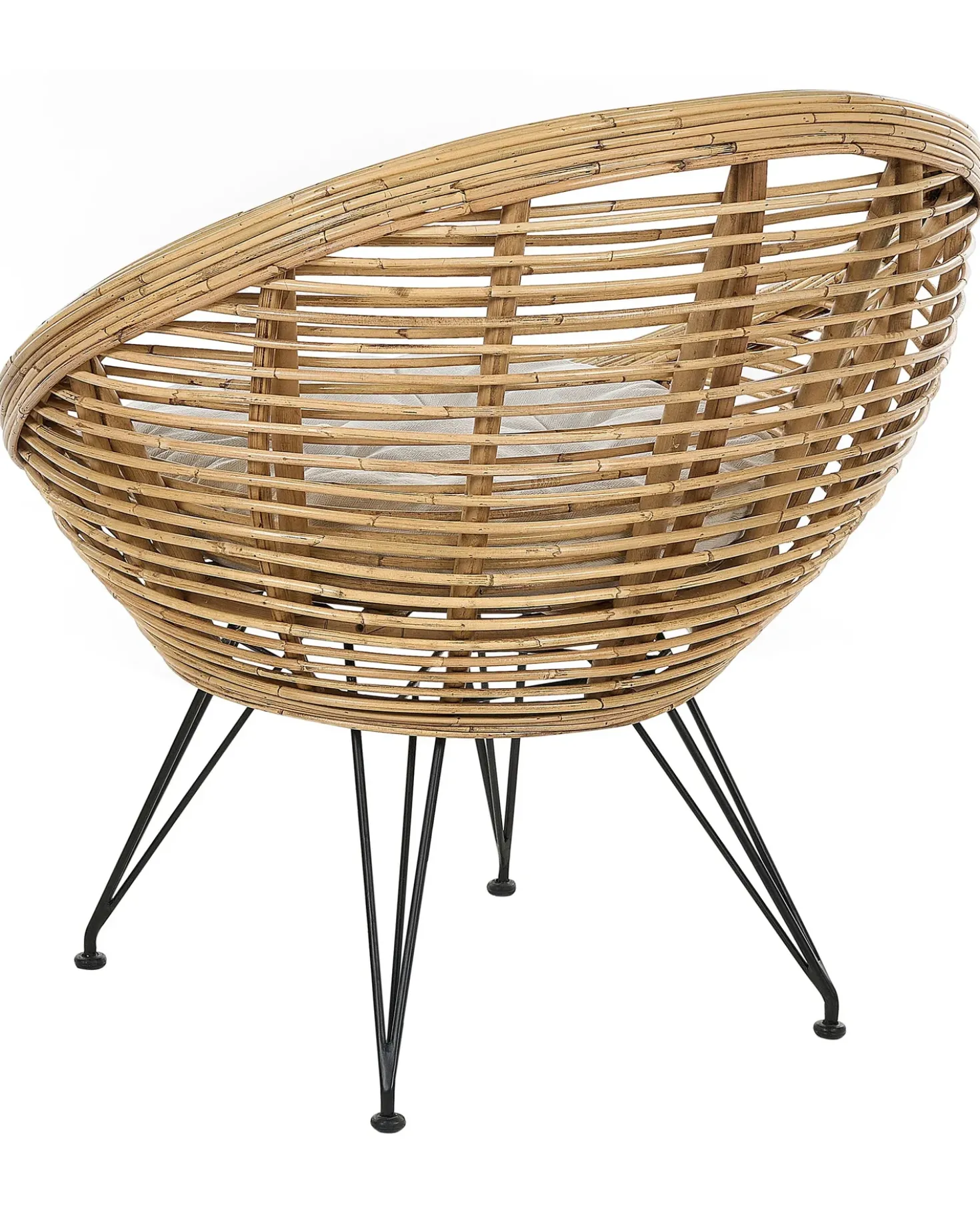Set di 2 sedie da giardino con cuscini MARATEA Rattan Naturale