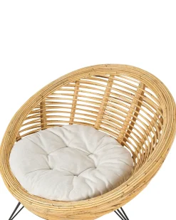 Set di 2 sedie da giardino con cuscini MARATEA Rattan Naturale