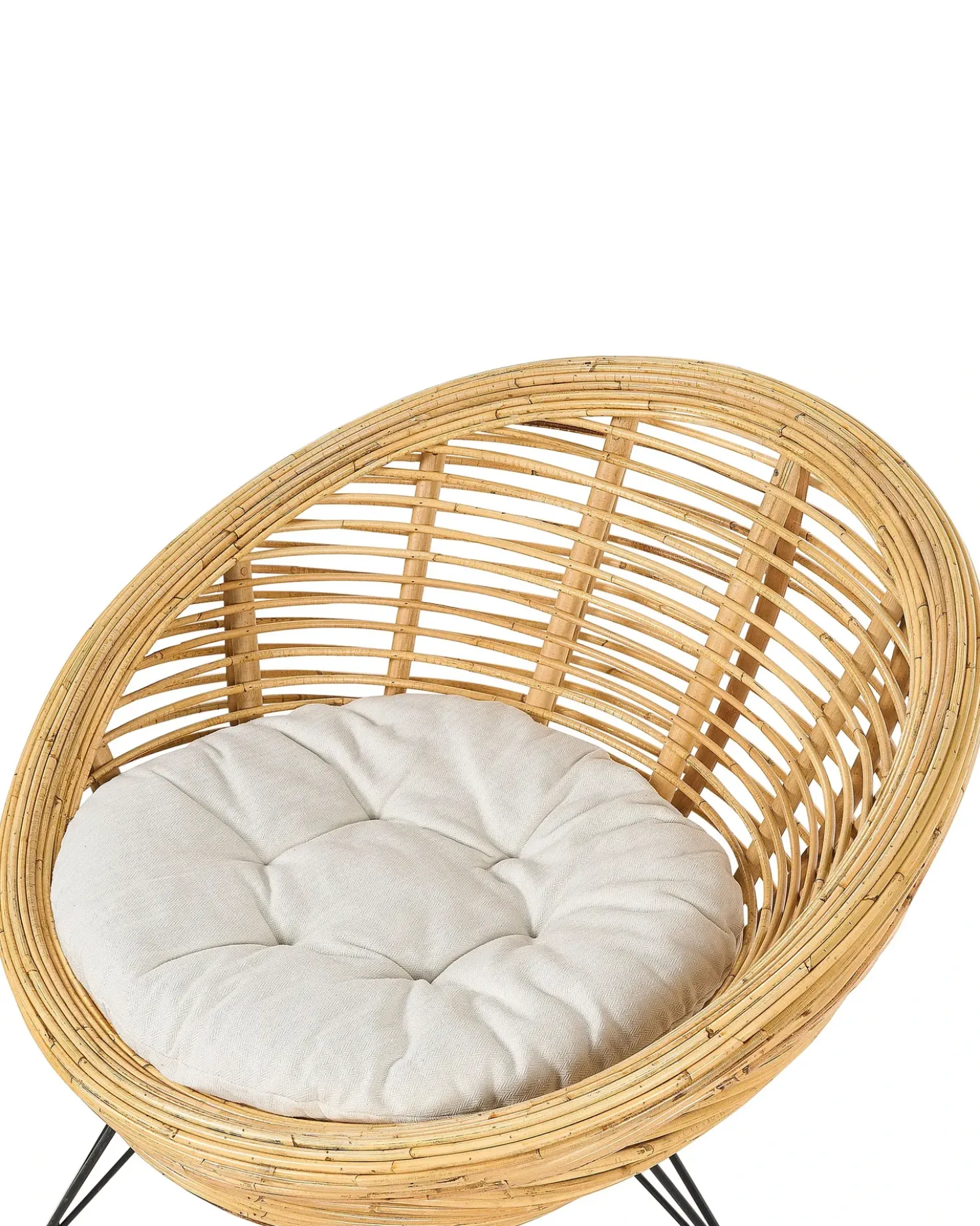 Set di 2 sedie da giardino con cuscini MARATEA Rattan Naturale