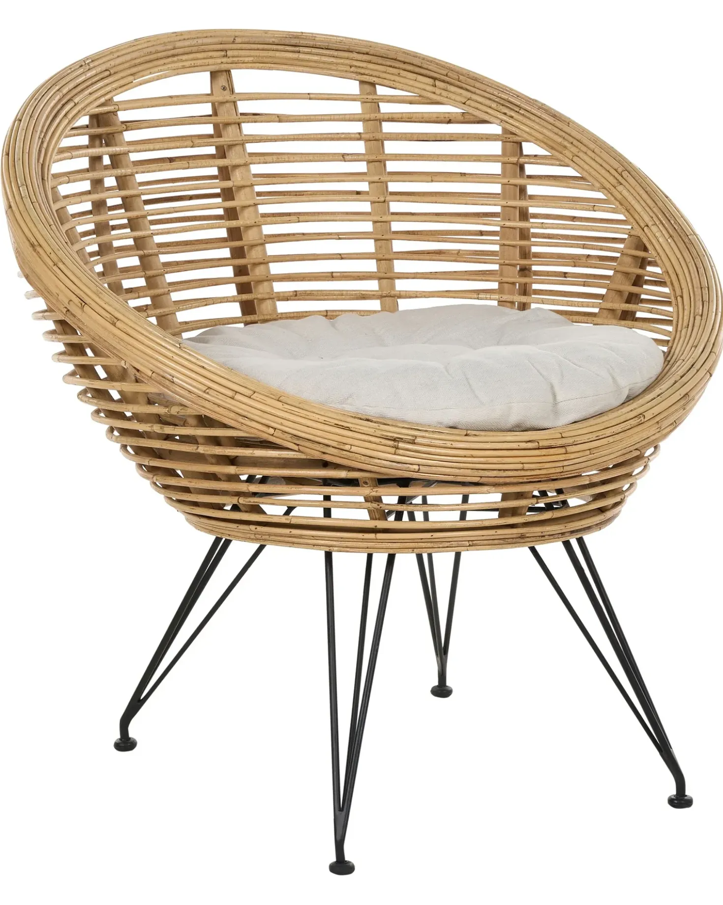 Set di 2 sedie da giardino con cuscini MARATEA Rattan Naturale