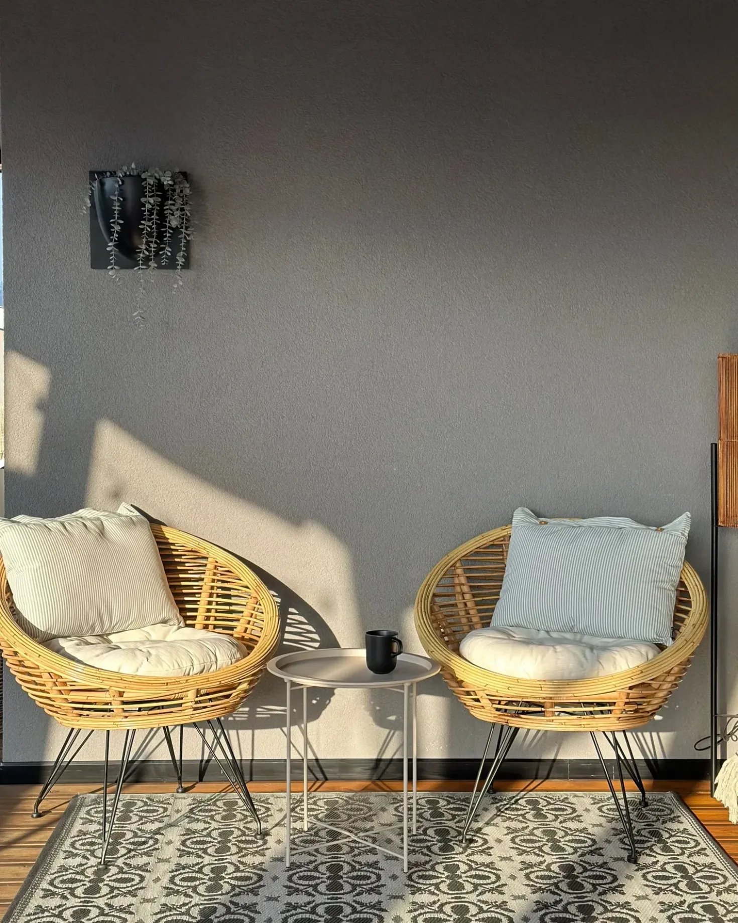 Set di 2 sedie da giardino con cuscini MARATEA Rattan Naturale