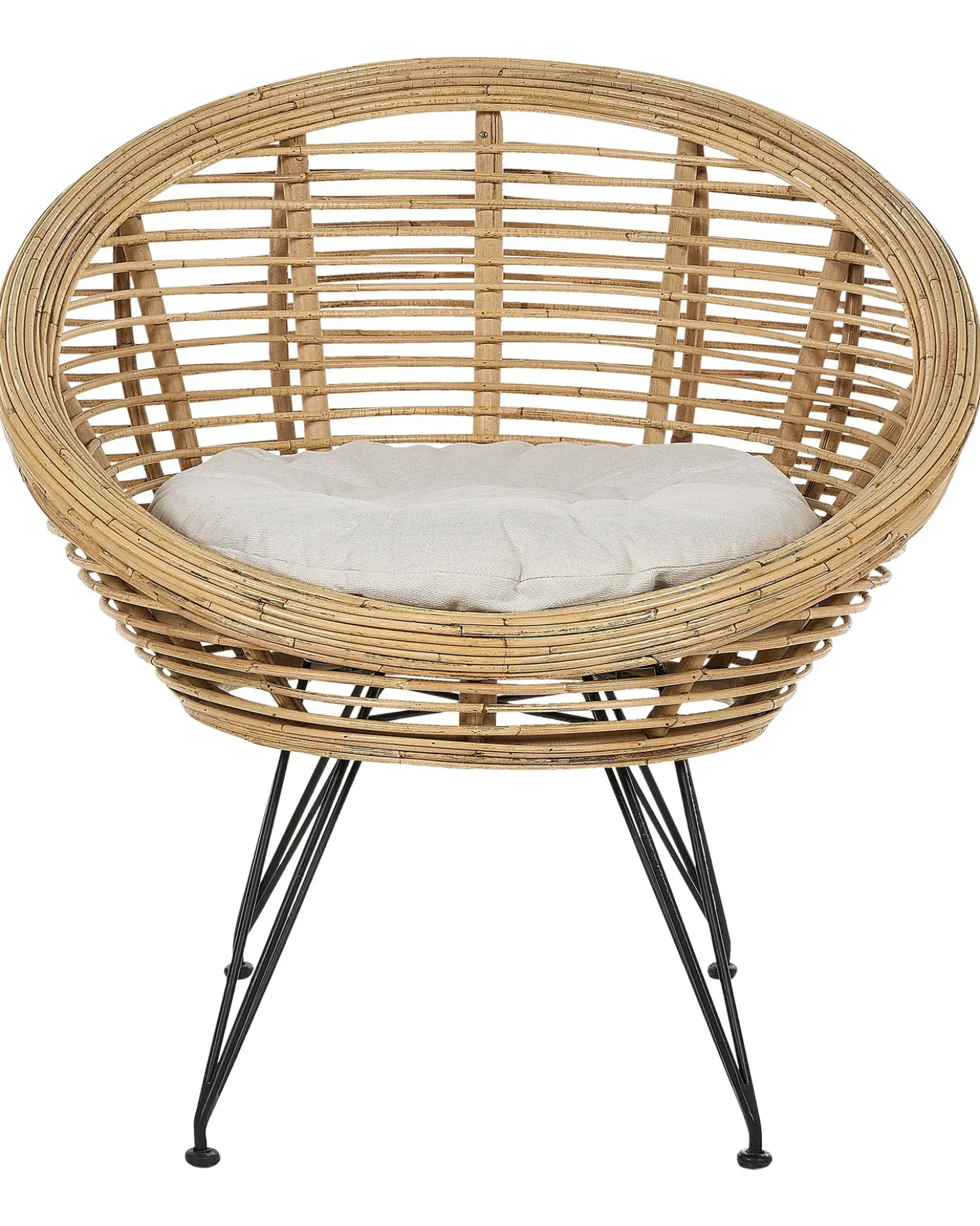 Set di 2 sedie da giardino con cuscini MARATEA Rattan Naturale