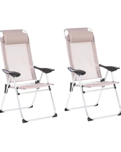 Set di 2 sedie da giardino ASINE Pieghevole Metallo Beige