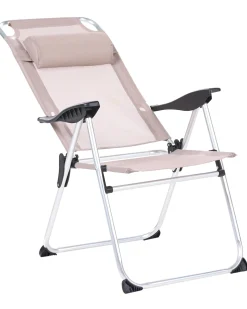 Set di 2 sedie da giardino ASINE Pieghevole Metallo Beige