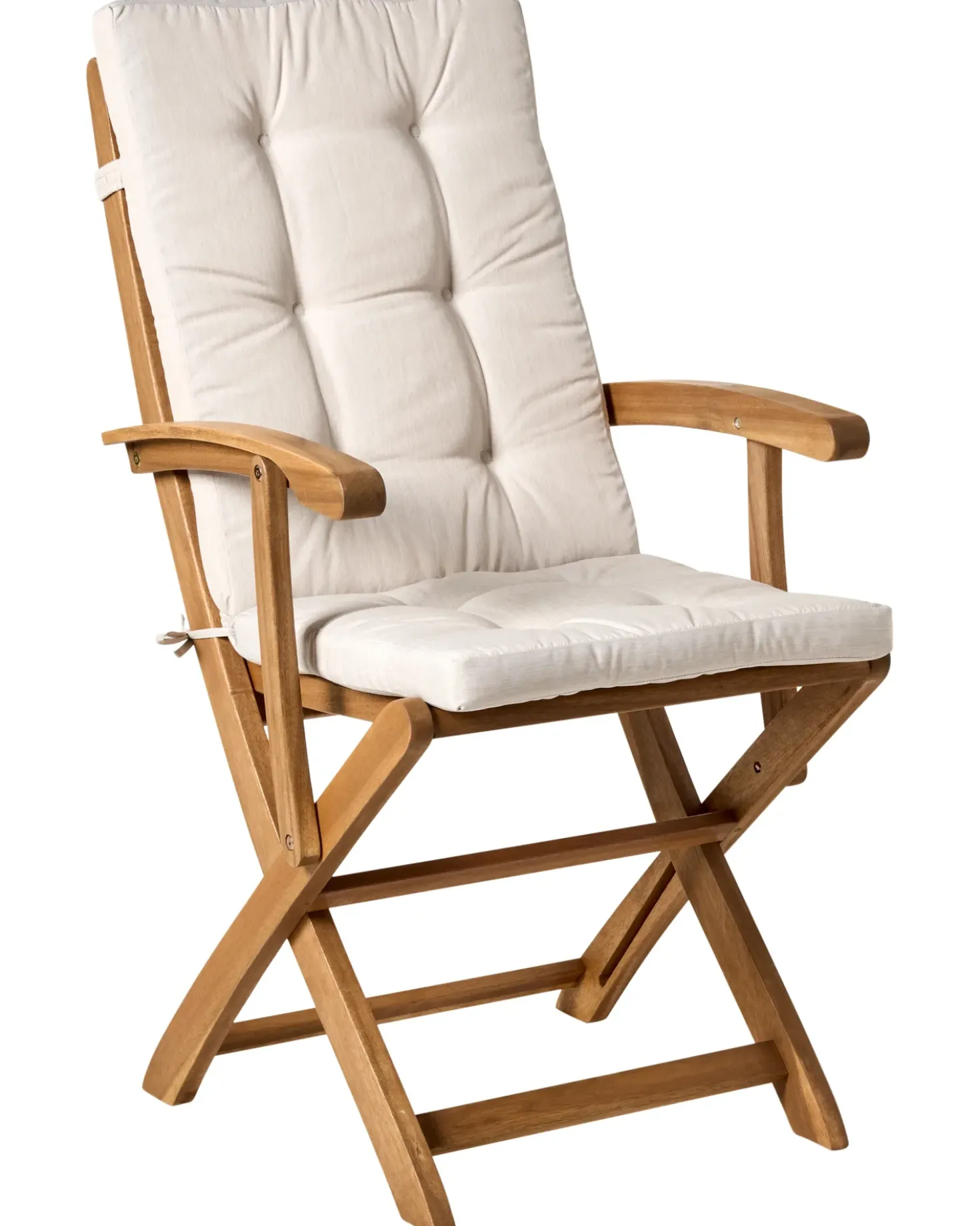 Set di 2 sedie da giardino con cuscini MAUI PREMIUM Legno d'acacia Beige chiaro