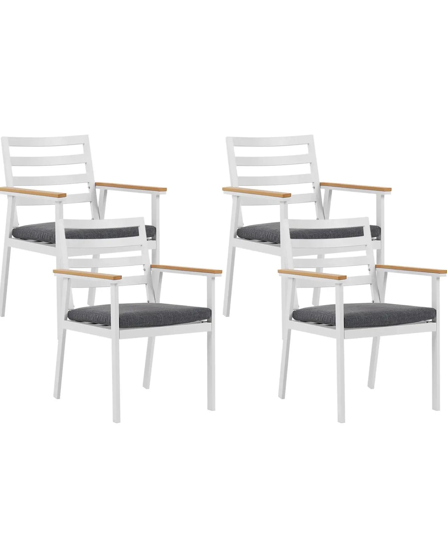 Set di 4 sedie da giardino con cuscini CAVOLI Metallo Grigio