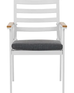 Set di 4 sedie da giardino con cuscini CAVOLI Metallo Grigio