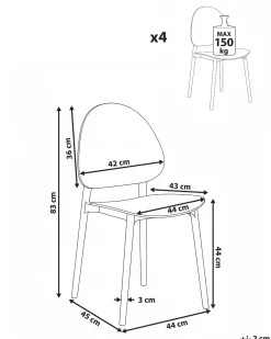 Set di 4 sedie da giardino CEARA Marrone