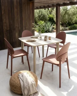 Set di 4 sedie da giardino CEARA Marrone