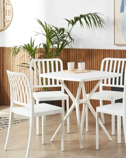Set di 4 sedie da giardino SERSALE Materiale sintetico Bianco