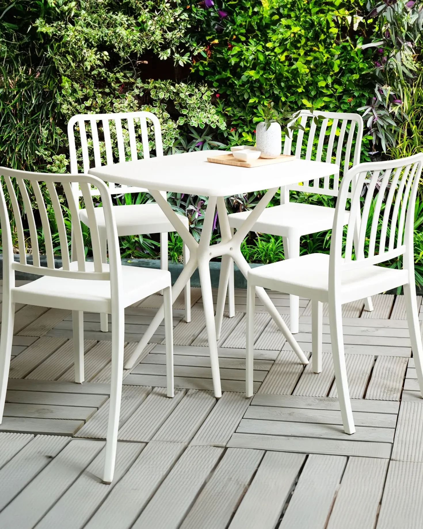 Set di 4 sedie da giardino SERSALE Materiale sintetico Bianco