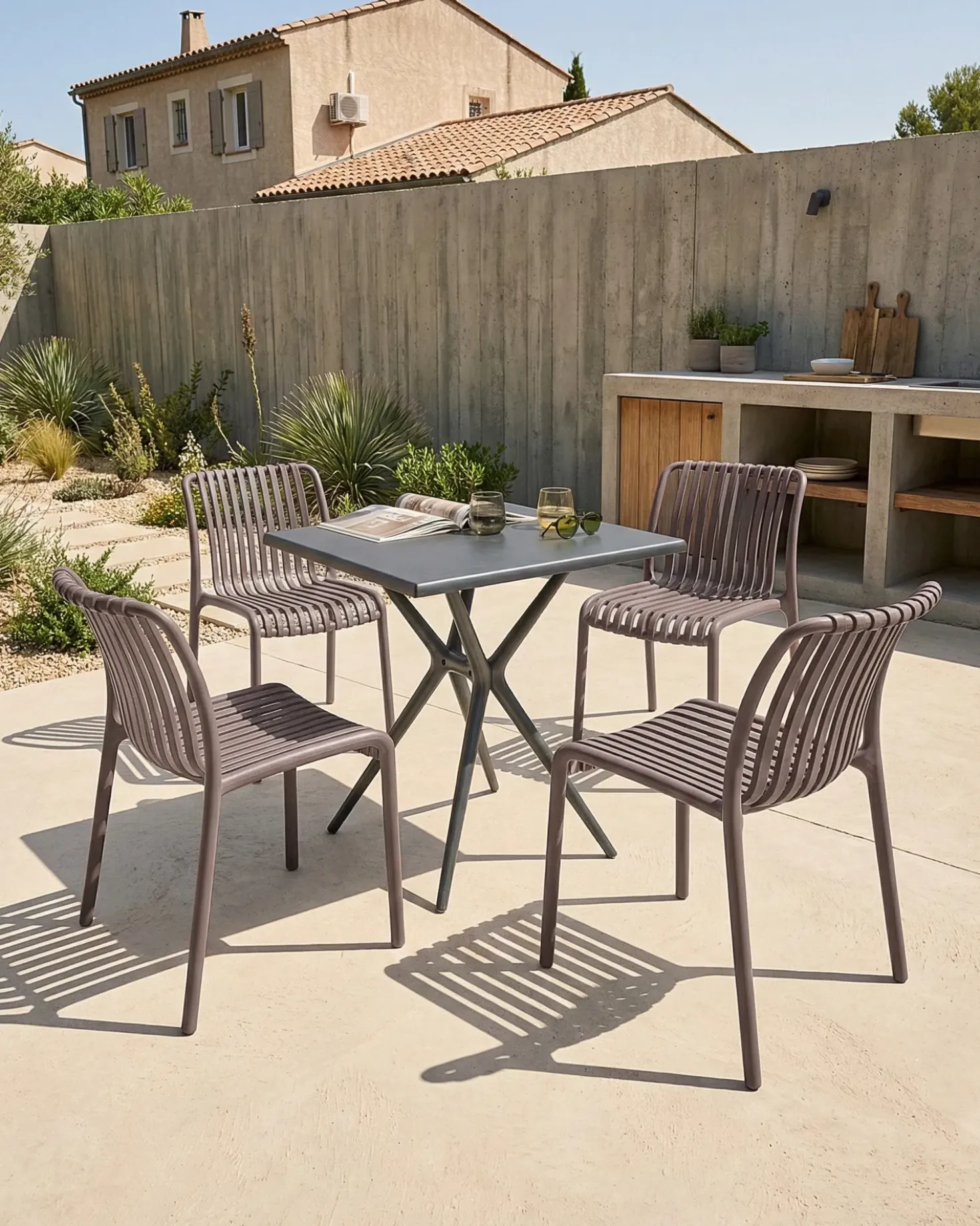 Set di 4 sedie da giardino ARICCIA Marrone