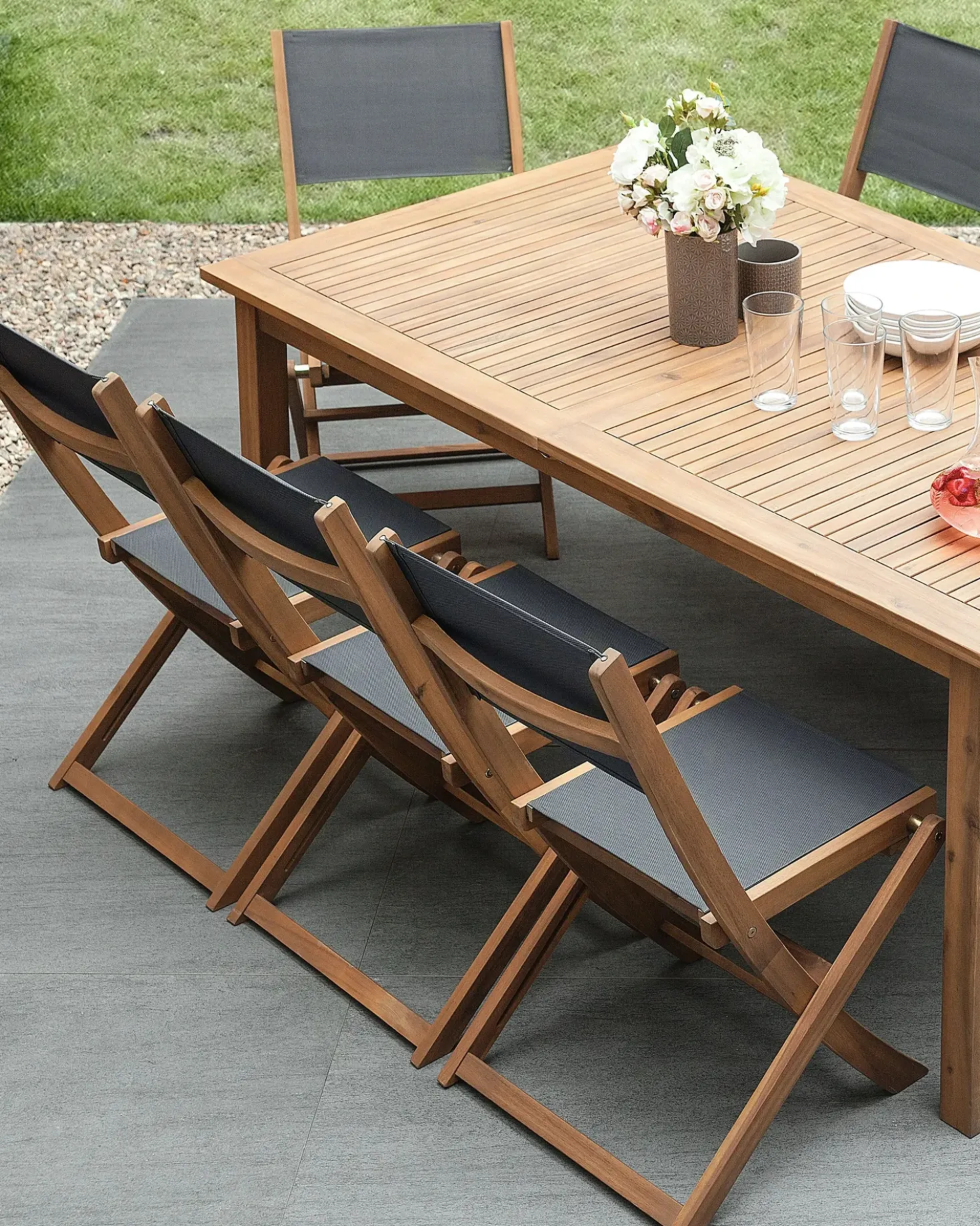 Set di 2 sedie da giardino CESANA Legno d'acacia Marrone chiaro