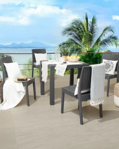 Set di 4 sedie da giardino FOSSANO Materiale sintetico Grigio grafite