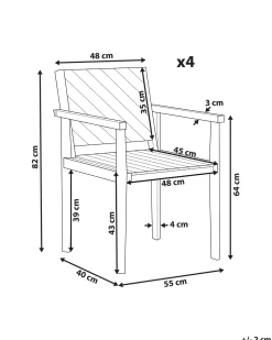 Set di 4 sedie da giardino BARATTI Legno d'acacia Marrone
