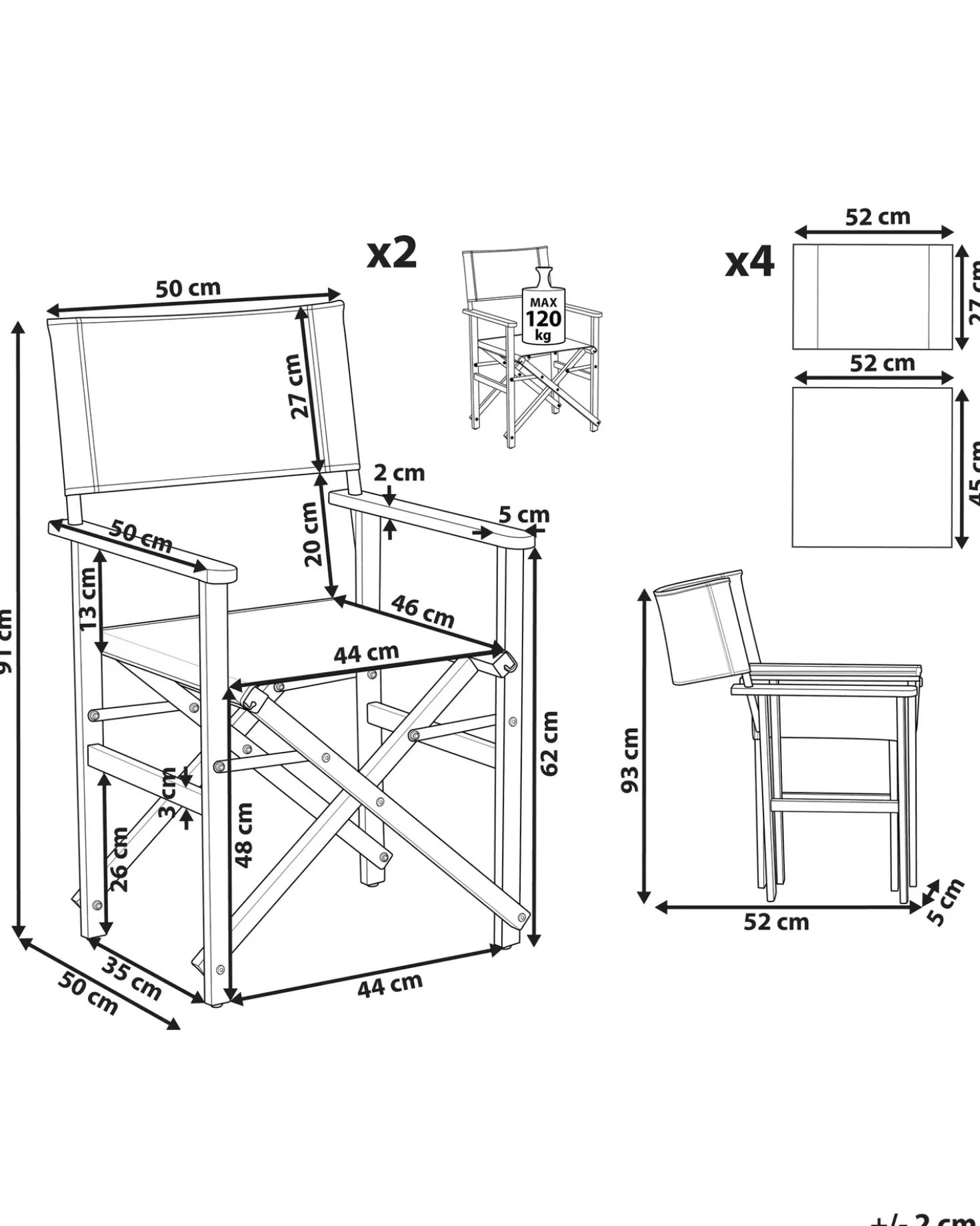 Set di 2 sedie da giardino CINE Legno d'acacia Verde