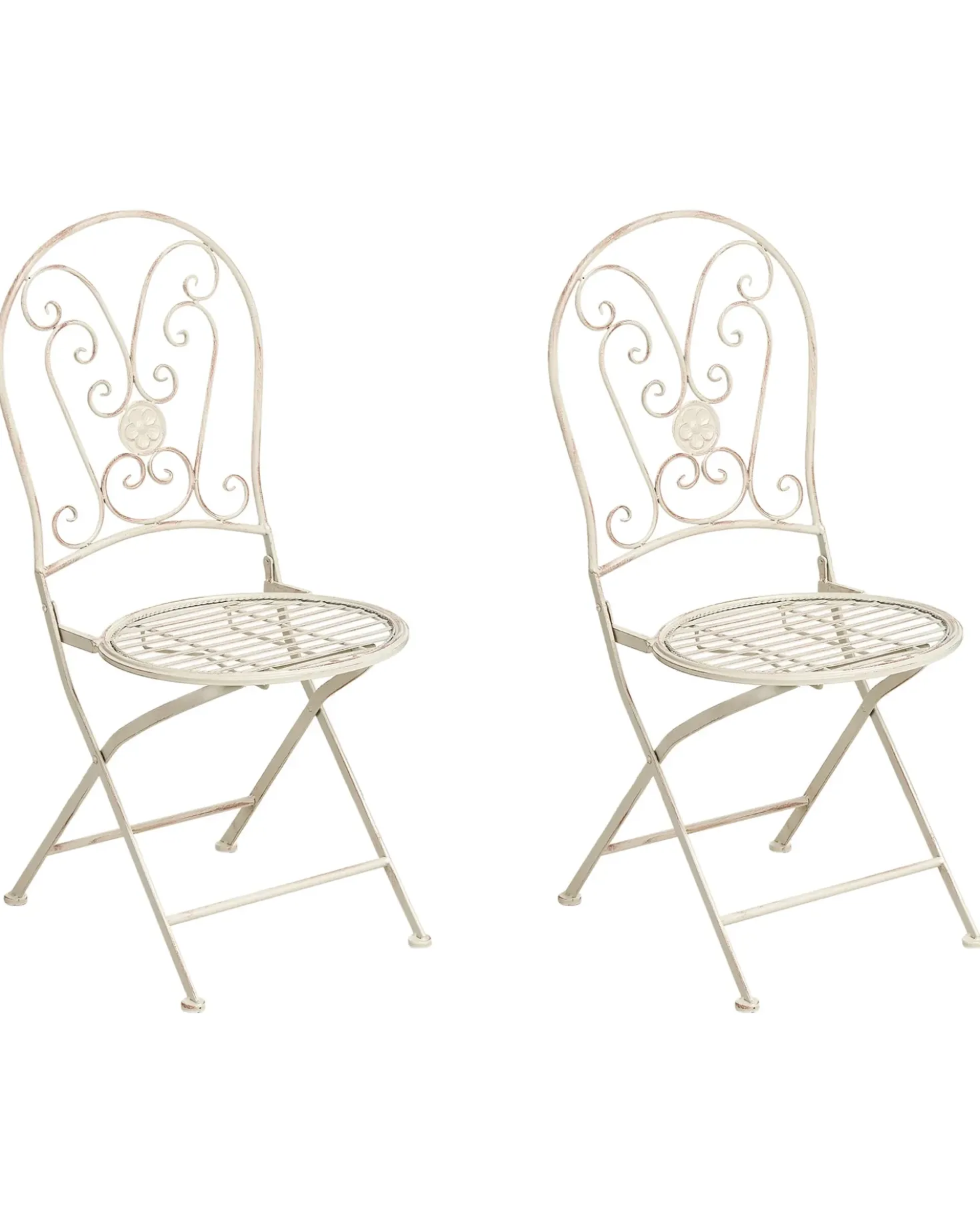 Set di 2 sedie da giardino COGGIA Pieghevole Metallo Beige chiaro