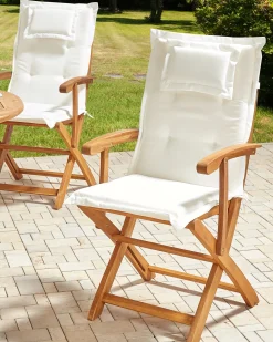 Set di 2 sedie da giardino con cuscini MAUI II Legno d'acacia Bianco sporco