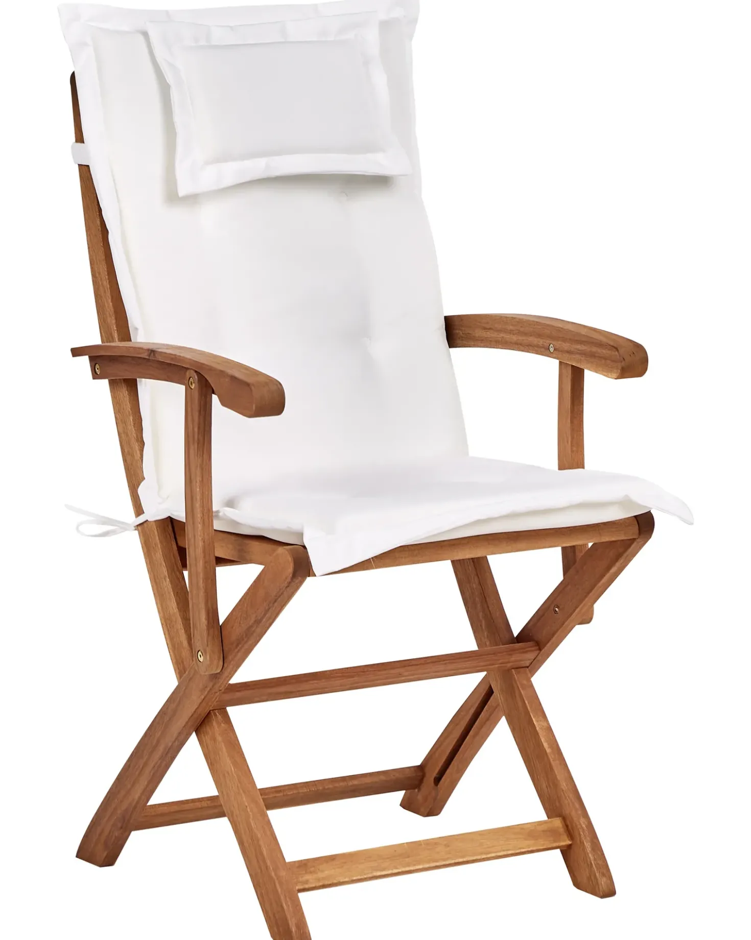 Set di 2 sedie da giardino con cuscini MAUI II Legno d'acacia Bianco sporco