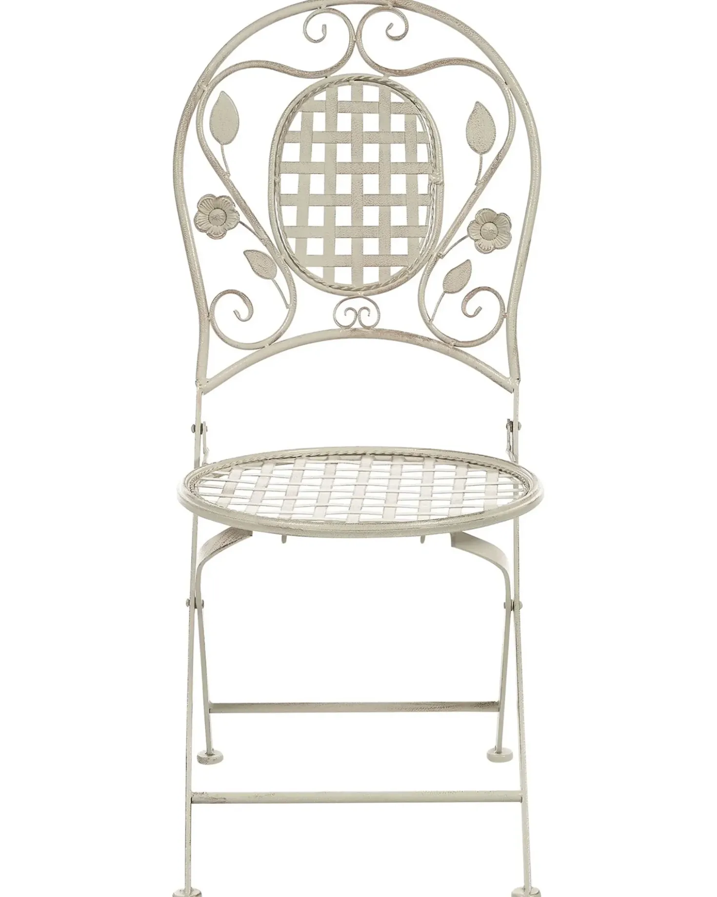 Set di 4 sedie da giardino BIVIO Pieghevole Metallo Bianco sporco