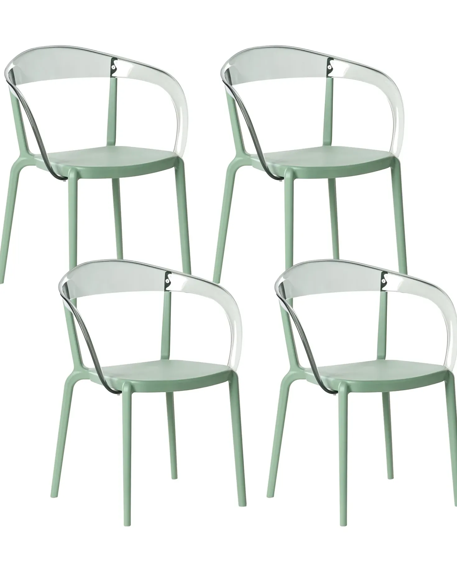 Set di 4 sedie da giardino MALEVIZI Impilabile Verde