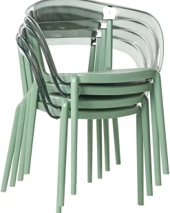Set di 4 sedie da giardino MALEVIZI Impilabile Verde
