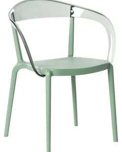 Set di 4 sedie da giardino MALEVIZI Impilabile Verde