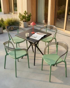 Set di 4 sedie da giardino MALEVIZI Impilabile Verde