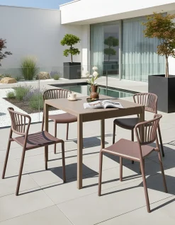 Set di 4 sedie da giardino GELA Marrone