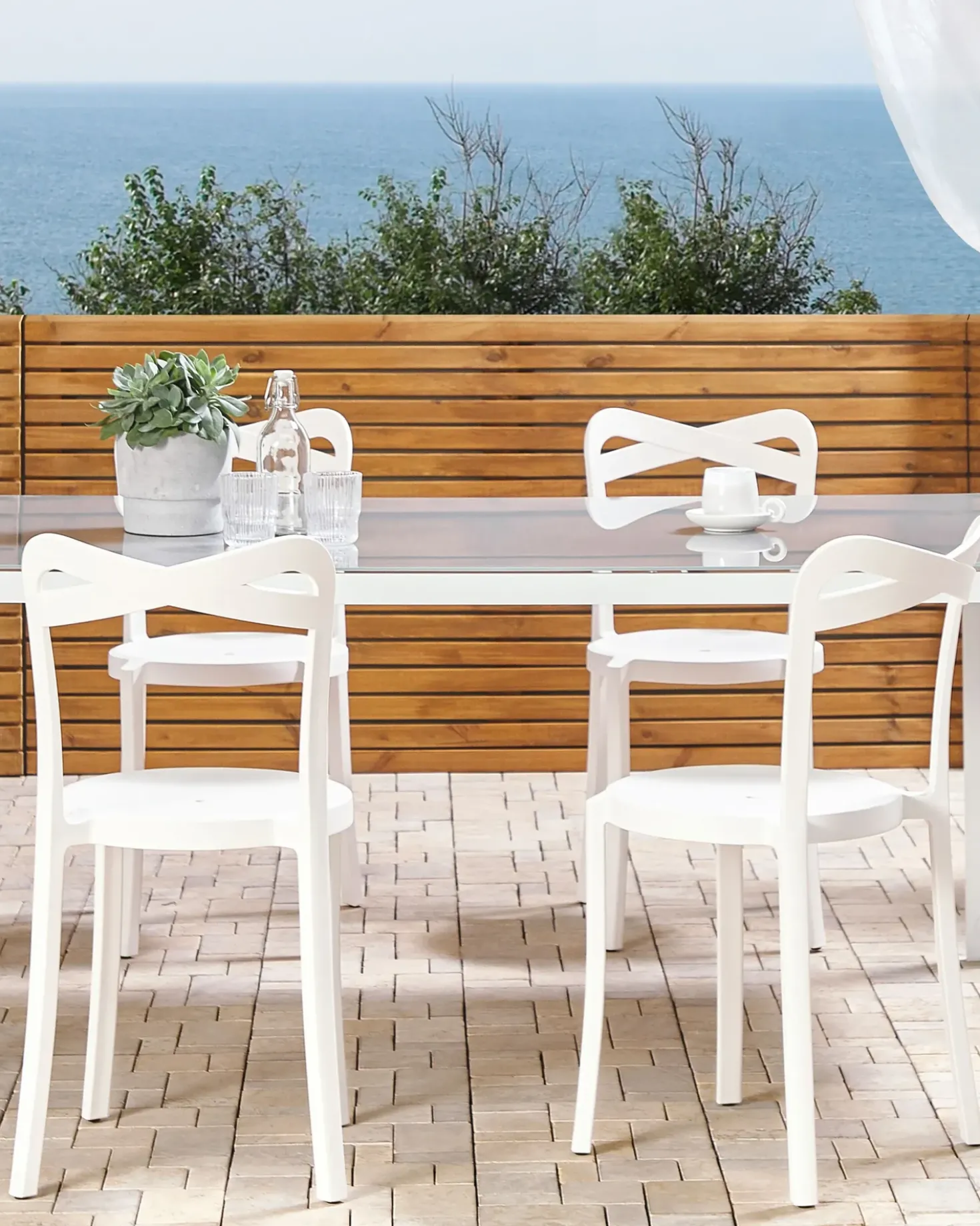 Set di 4 sedie da giardino CAMOGLI Bianco