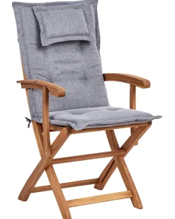 Set di 2 sedie da giardino con cuscini MAUI II Legno d'acacia Grigio