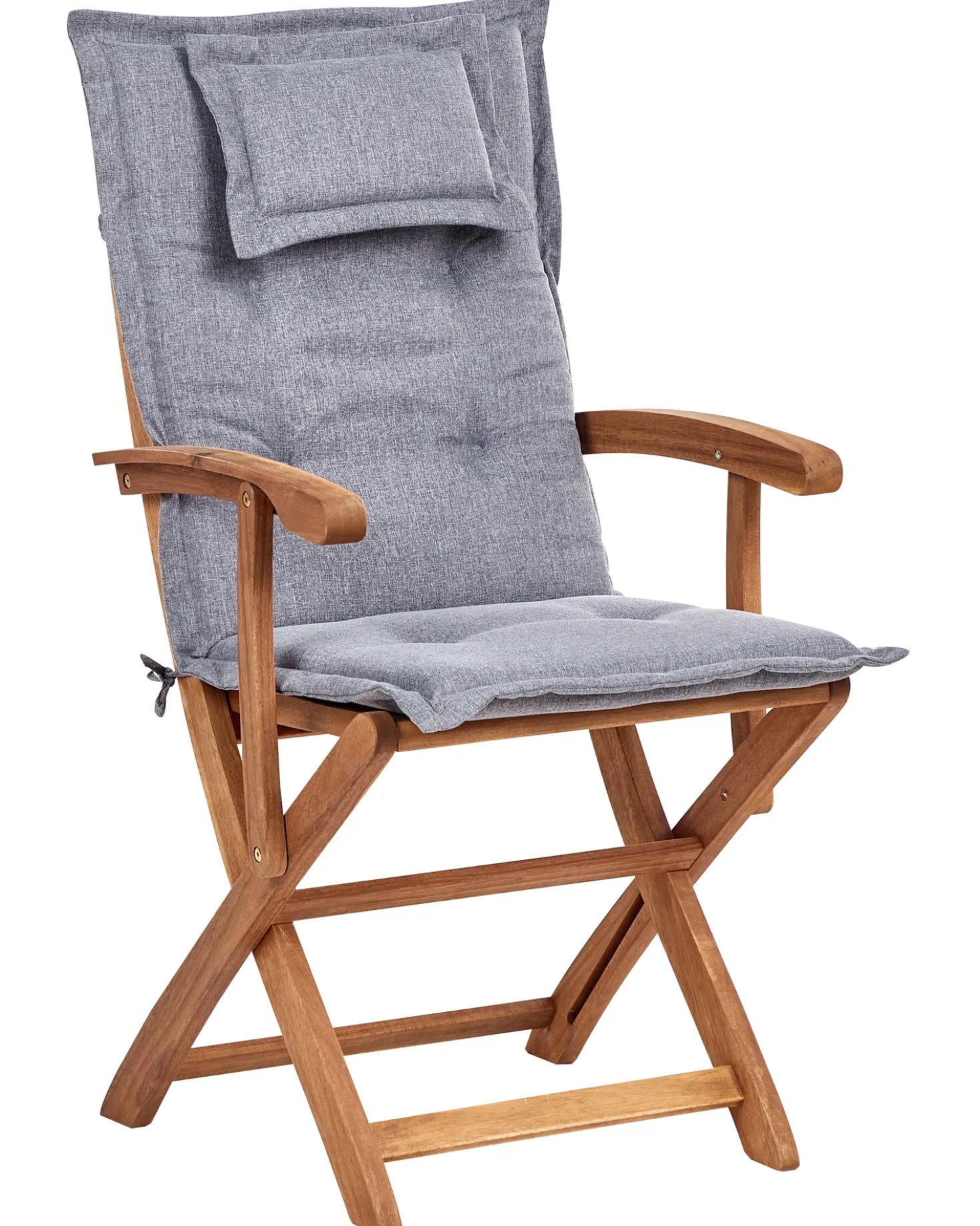 Set di 2 sedie da giardino con cuscini MAUI II Legno d'acacia Grigio