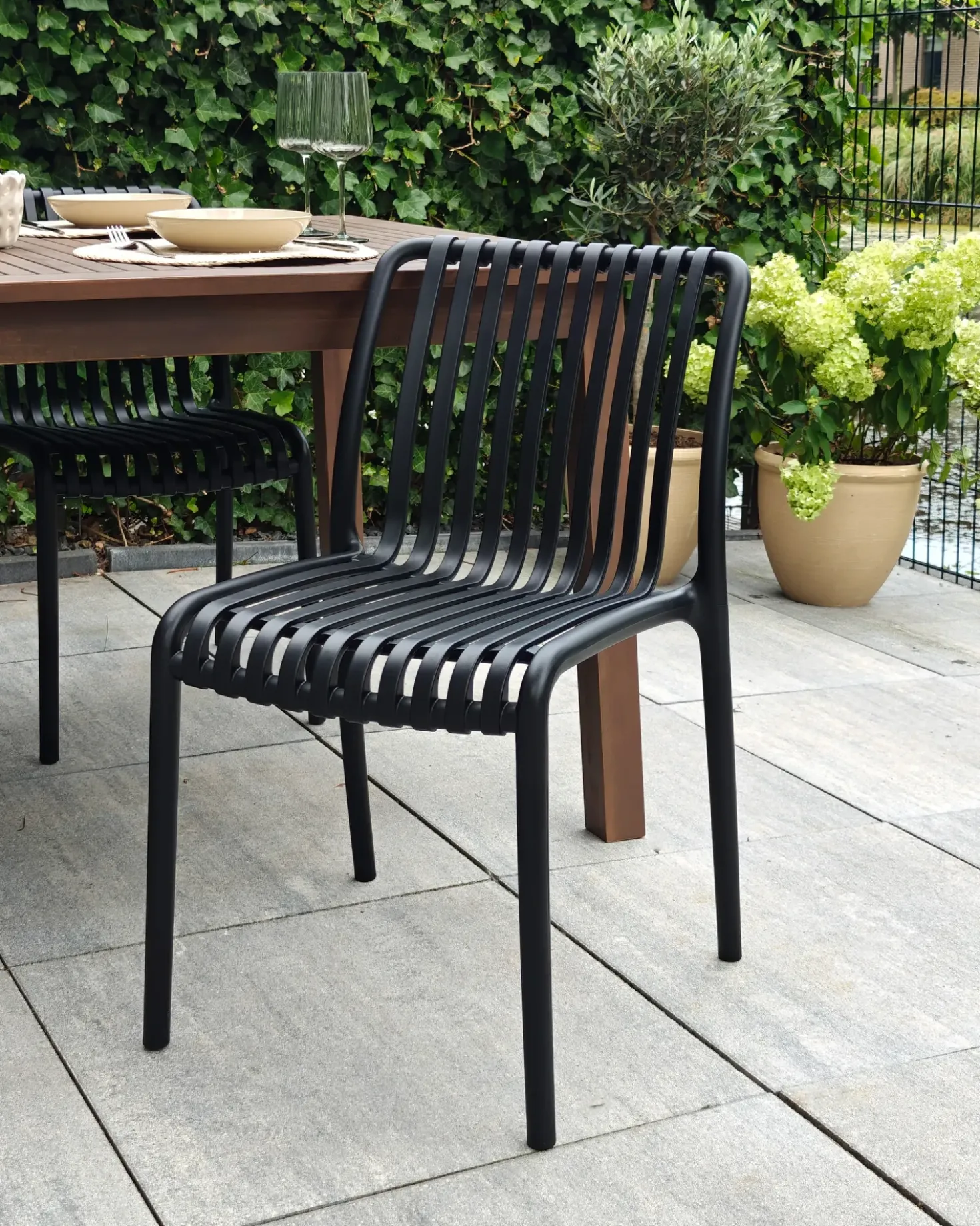 Set di 4 sedie da giardino ARICCIA Nero