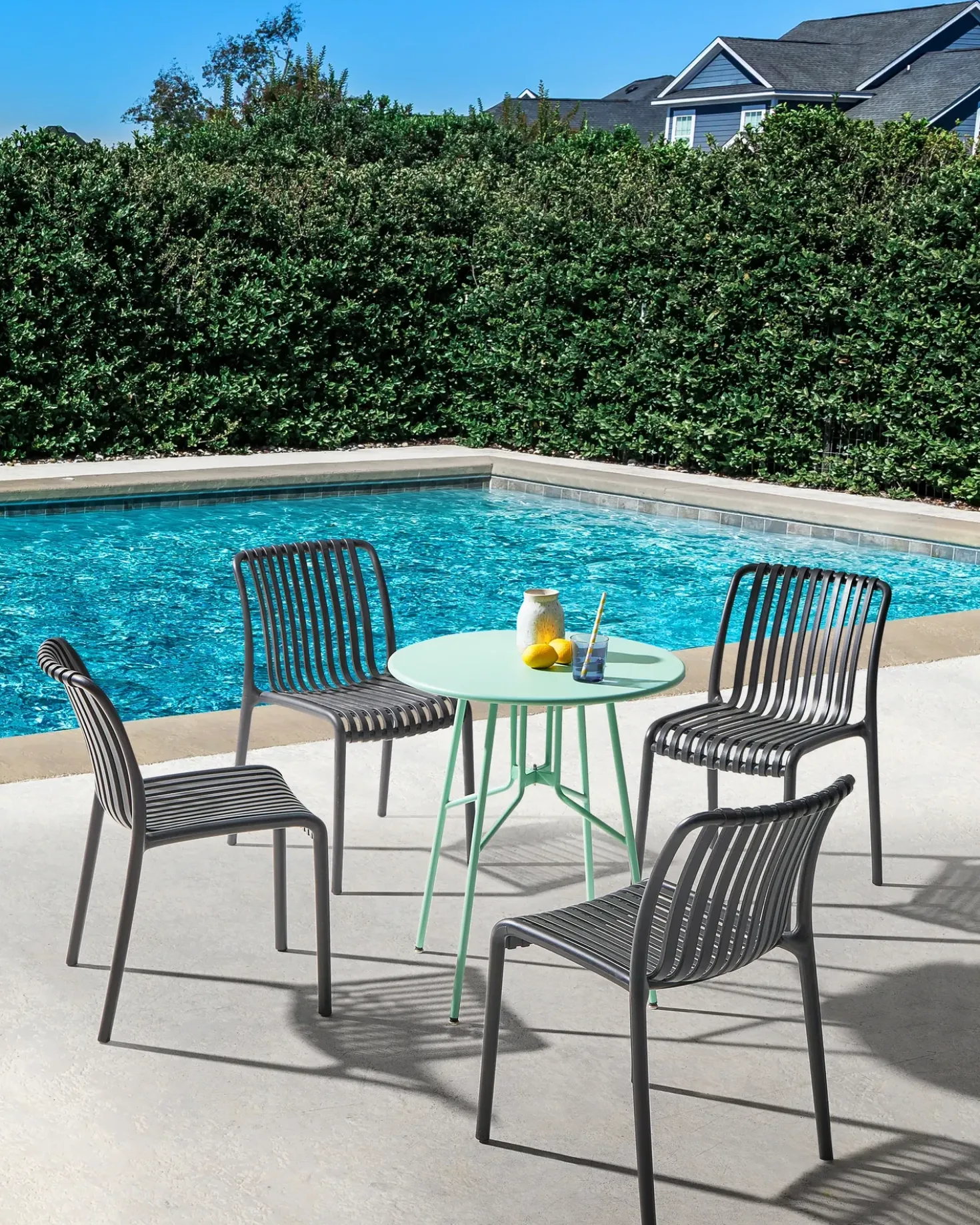 Set di 4 sedie da giardino ARICCIA Nero