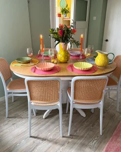 Set di 4 sedie da giardino PLOSE Bianco/Beige